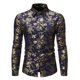 thumbnail image 1 of Button Down Shirt Men Bronzing Fashion Casual Party Long Sleeve Party T Dress Up, 1 of 6