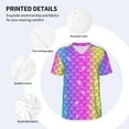 thumbnail image 4 of Daiia Rainbow Scales2 Mens Baseball Jersey Button Down Shirts Short Sleeve Sports Uniforms-3X-Large, 4 of 9