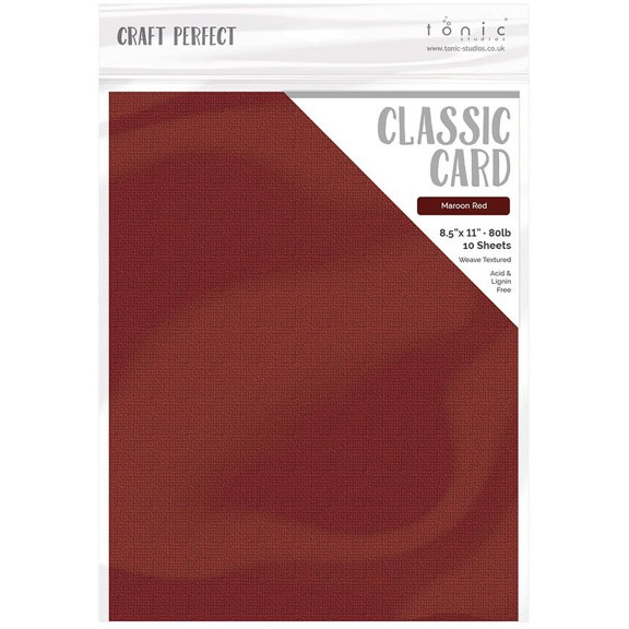 Craft Perfect Marron Red Textured Cardstock 10 Pack