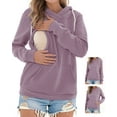 thumbnail image 4 of Women's Maternity Nursing Tops Hoodie Fleece Breastfeeding Shirts Clothes, 4 of 5