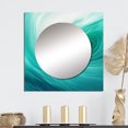 thumbnail image 1 of Designart "Spiraling Turquoise Wondrous Wave" abstract spirals Square Mirror For Wall Decor - Large Turquoise Square Mirror Printed Wall Decor - Modern Square Living Room Mirror, 1 of 5