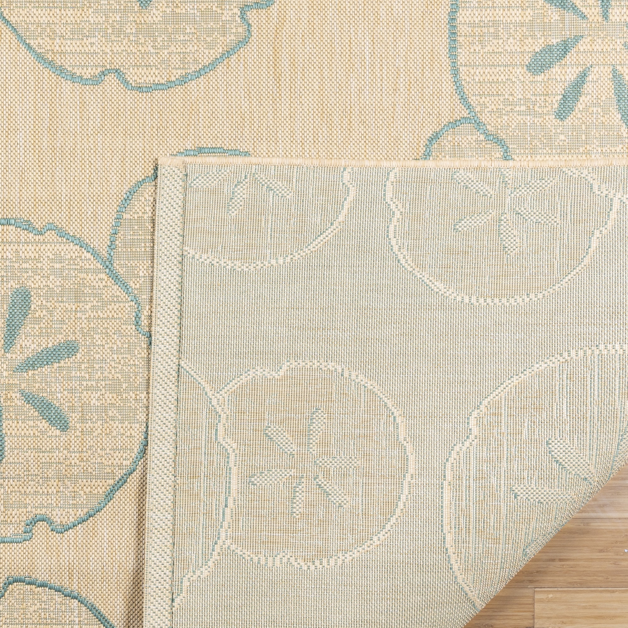 Disney Outdoor Sand Dollar Coastal Abstract Sand/Oasis Area Rug, 2x6 Runner