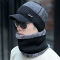thumbnail image 3 of Winter Beanie Hats Scarf Set Warm Knit Hats Skull Cap Neck Warmer with Thick Fleece Lined Hat & Scarf for Men Women Gift, 3 of 8