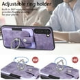 thumbnail image 3 of Allytech Galaxy S24 Plus Wallet Case with Card Holder, 360°Rotation Ring Stand, Support Car Mount, PU Leather Full Body Shockproof Slim Anti-Drop Women Men Cover for Samsung Galaxy S24+, Purple, 3 of 8