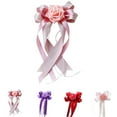 thumbnail image 2 of 6PCS Wedding Car Flower Artificial Ribbon Flower Wedding Car Decor with Tape, 2 of 10