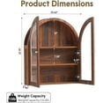 thumbnail image 2 of Wall Bathroom Cabinet with Glass Doors, Wood Medicine Cabinet with Adjustable Shelf, Arched Hanging Cabinet for Bathroom, Livingroom, Kitchen (Walnut), 2 of 9