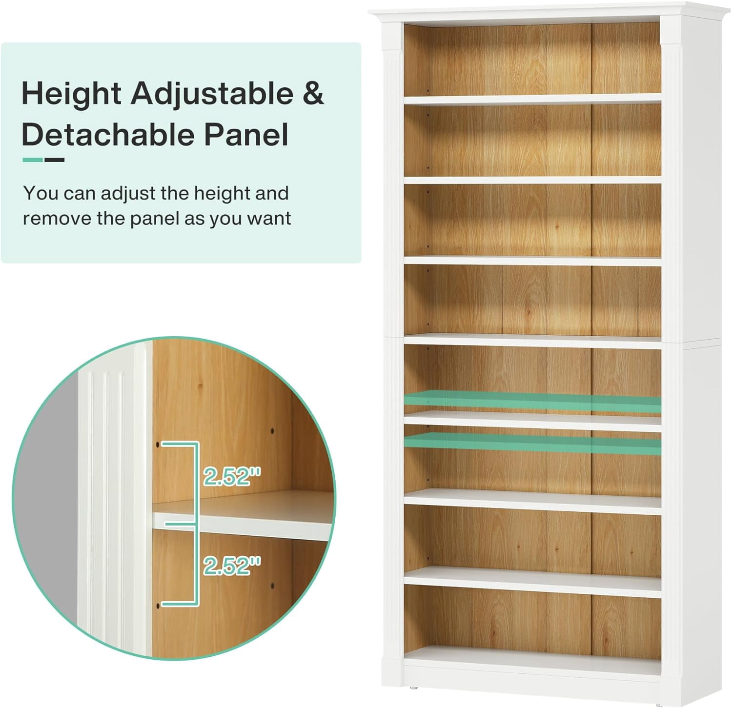 Tribesigns 8-Tier Shoe Rack, Wooden Freestanding Shoe Storage Cabinet for 32-40 Pairs, 70.9-Inch Tall Shoe Organizer Shelf for Entryway, Closet