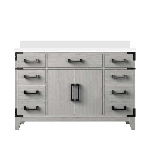Harbor 48 in W x 22 in D White Oak Single Bath Vanity and Cultured Marble Top