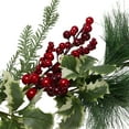 thumbnail image 2 of Northlight 5' x 5" Unlit Artificial Berry, Holly Leaves and Pine Needles Christmas Garland, 2 of 4