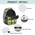 thumbnail image 4 of Yellow and Black Checkered Pattern Backpack for School, Cute School Bag with Adjustable Shoulder Straps and Padded Back, 15.3"x11"x6.7", 4 of 5