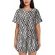 thumbnail image 1 of Fotbe Black White Stripes Conjunto de Pijama Estampado para Mujer, 2 Piezas, Ropa de Dormir con Camiseta de Manga Corta y Shorts Suaves-Large, 1 of 6