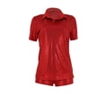 thumbnail image 3 of Txlixc - Conjunto de ropa de calle de verano para mujer, camisetas de manga corta con solapa y pantalones cortos de color sólido Txlixc Moda, 3 of 6