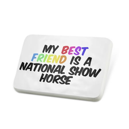 Porcelein Pin My best Friend a National Show Horse Lapel Badge –