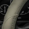 thumbnail image 3 of FH Group Perforated Genuine Leather Steering Wheel Cover Fits 14.5 - Beige, 3 of 4