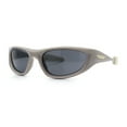 thumbnail image 5 of Retro Classy Oval Wrap Around Vintage Sport Soft Arm Tip Plastic Sunglasses Beige - Black, 5 of 7
