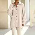 thumbnail image 5 of QIYAGBSA Soft Cardigan Sweaters for Women Ribbed Knit Button Down Lapel Collar Loose Mid Length Long Sleeve with Pockets Fall Winter Layer, 5 of 7