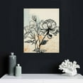 thumbnail image 4 of COMIO Vintage Flower Canvas Wall Art Navy Blue Painting Prints Framed Ready to Hang, 4 of 4