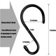 thumbnail image 2 of Large Black Rubberized Coated S Hooks - 6 Pack Heavy Duty Closet Hooks for Hanging Tools Plants Lights Purses Handbags Coats Jeans Cups Pans and Pots, 2 of 5