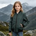 thumbnail image 2 of Enyan Teens Bomber Jacket Lightweight Casual Spring Fall Windbreaker Zip Up Coat with Pocket for Boys Girls, 2 of 9