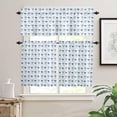 thumbnail image 2 of Blue Bow Love Kitchen Curtains, Beige Linen Vintage Art Aesthetic 3-Piece Kitchen Curtain Valance and Tiers Set 36 Inch Length, Rod Pocket Half Window Curtains for Cafe Living Room Bathroom, 2 of 5