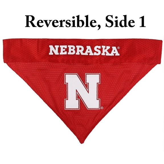 Pets First Collegiate Nebraska Reversible Bandana -Home & Away Mesh & Premium Embroidery For Dogs & Cats