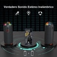 thumbnail image 3 of Bocina Bluetooth, Altavoz Port&aacute;til Impermeable IPX6, Mini Bocina de RGB, Sonido Est&eacute;reo TWS, Bater&iacute;a de 5200 mAh Larga Reproducci&oacute;n, Altavoz Bluetooth 5.0 c, 3 of 9