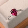 thumbnail image 4 of Gems Jewels 1 Ct Pear Cut Ruby Wedding Engagement 14K White Gold Plated 925 Sterling Silver For Women's -5, 4 of 4