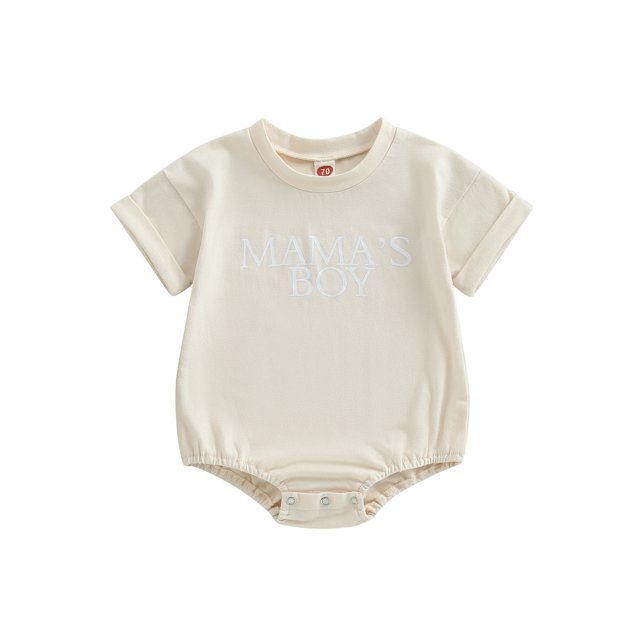 Faithtur Barboteuse pour Bébé Garçon, Manches Courtes Col Rond Imprimé Lettres Vêtements d'Été pour Usage Quotidien