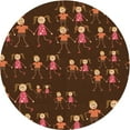 thumbnail image 1 of Ahgly Company Machine Washable Indoor Round Transitional Red Area Rugs, 3' Round, 1 of 7