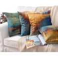 thumbnail image 6 of Vintage Abstract Pillow Covers Set of 4 16x16 Inches Blue and Orange Messy Rust Painting Decorative Pillow Cases for Standard Square Home Decor Bring Retro Vibes Indoors, 6 of 6