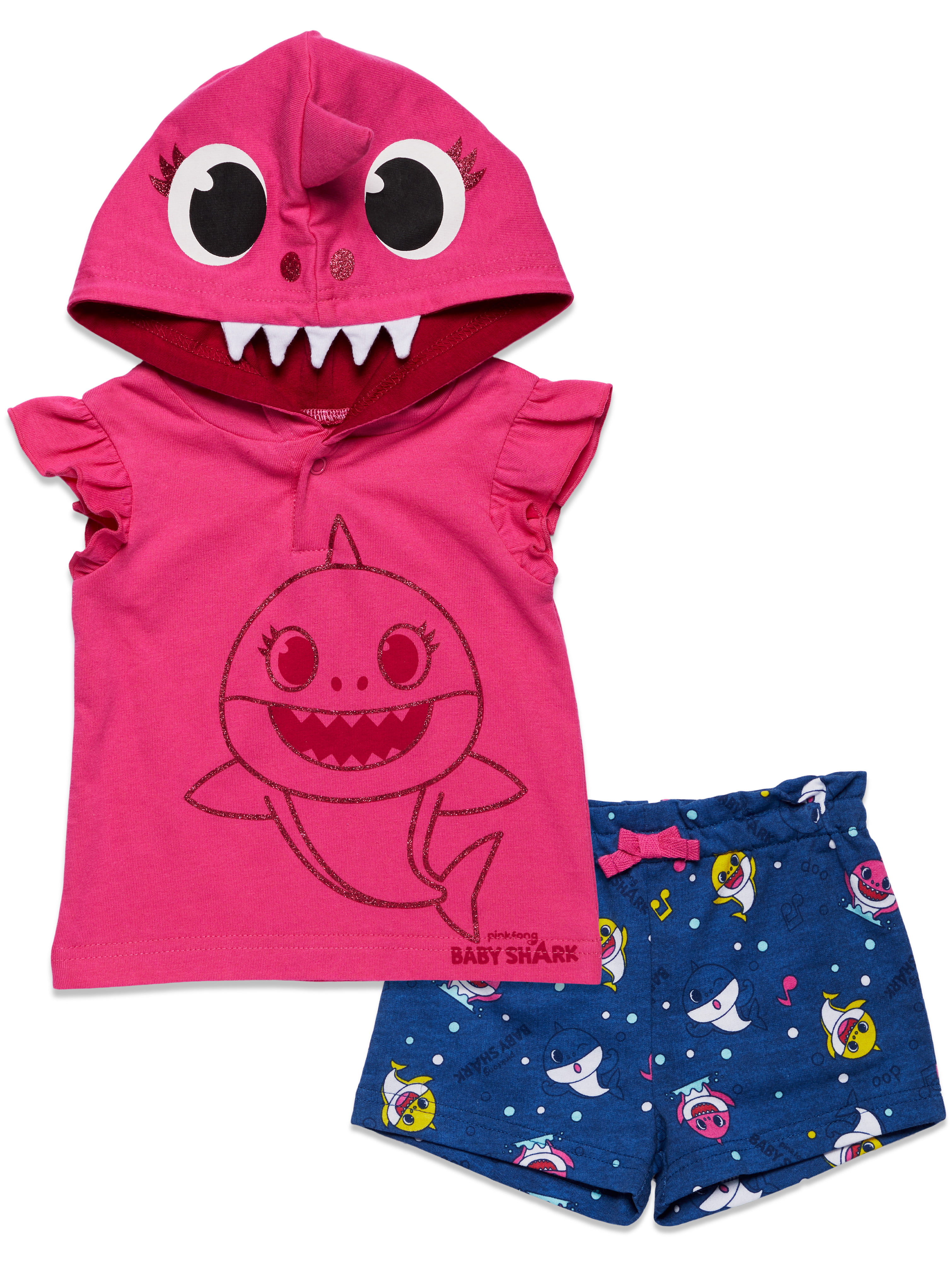 Pinkfong Baby Shark 3 Piece Cosplay T-Shirt & Shorts Set