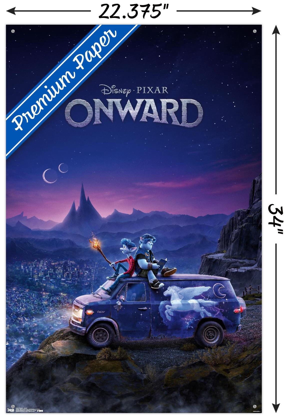Disney Pixar Onward - Teaser Wall Poster with Push Pins, 22.375" x 34"