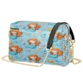 thumbnail image 2 of 9.65"x3.35"x6.3"PU Leather Women Crossbody Purse, Waterproof Casual Chain Shoulder Bag with Multi Pockets for Travel Daily Use Little Mermaids and Seashells, 2 of 7