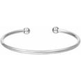 thumbnail image 2 of Stainless Steel Classic Plain Bead Style Open Cuff Bangle Bracelet, 2 of 2
