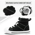 thumbnail image 4 of Kushyshoo Kids Canvas Sneakers Black High-Top Children Walking Shoes 1M, 4 of 7