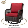 thumbnail image 5 of Soonbuy 3 Piece Patio Bistro Furniture Sets Clearance, Outdoor Wicker Swivel Rocker Patio Set, Red, 5 of 7