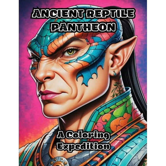 Ancient Reptile Pantheon: A Coloring Expedition, (Paperback)