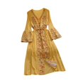 thumbnail image 5 of yotijay Women Dress Bohemian Beach Vacation Dress for Beachwear Holidays Commuting Daily Yellow, 5 of 9