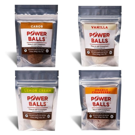 Power Balls Paleo Angel Healthy Paleo Approved Gluten Free AIP Protein Snack Bars (AIP Variety 4-Pack) Variety Pack