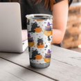 thumbnail image 4 of 20oz Tumblers Halloween Black Cats with Pumpkins and Witch Hats Stainless Steel Vacuum Insulated Double Wall Travel Tumbler Cups Mug with Lid and Straw,Cleaning Brush for Cold & Hot Drinks, 4 of 7