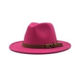 thumbnail image 1 of QualitChoice Woman Fedoras Hat Cap Female Comfortable Breathable Solid Color Winter Caps Rose Red 56-58cm, 1 of 6