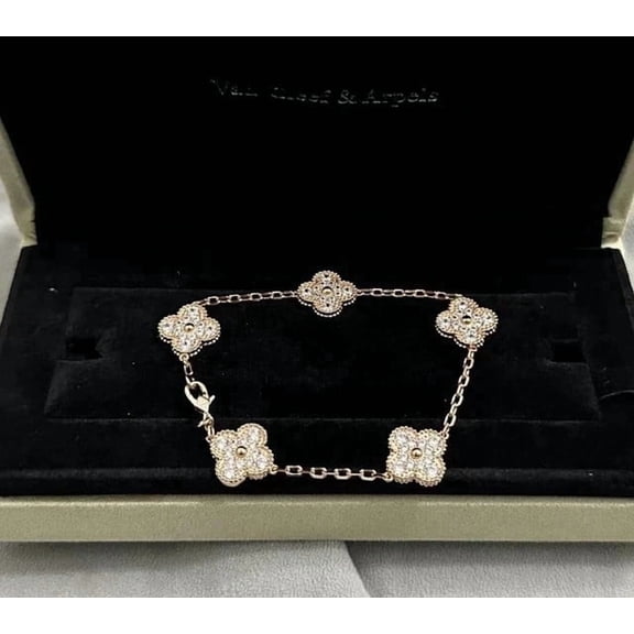 2Ct Round Cut Lab Created Diamond Gorgeous Flower Bracelet 14K Yellow Gold Plated Silver 7 Inch