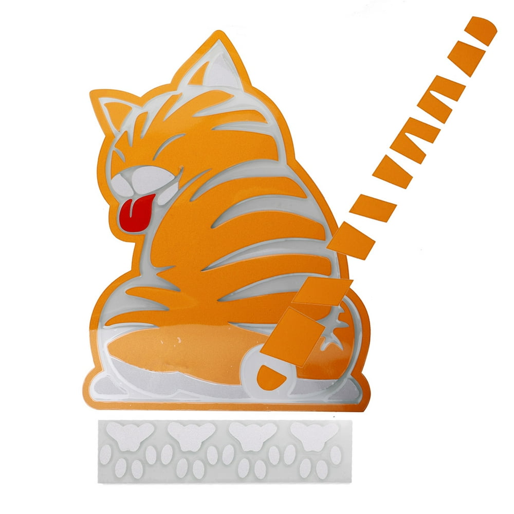 DIY Car Windshield Wiper Cartoon Stickers Moving Cat Tail, Rear Window