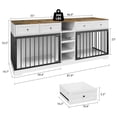 thumbnail image 7 of 82 inches Dog Crate Furniture for 2 Dogs, Double Dog Crate with 4 Drawers and Storage Shelves, Wooden Heavy Duty Dog Kennel Furniture TV Stand for Large Medium Dogs, 7 of 7