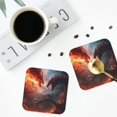 thumbnail image 5 of Pofeuu Fire Sky Dragon Print Leather Coasters Set of 6, Round Cups Mugs Mat Pad for Home Kitchen Heat Resistant Drink Coasters,Square, 5 of 7