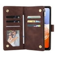 thumbnail image 5 of Dteck Case for Samsung Galaxy A26 5G with Card Slots,Magnetic Closure Leather Zipper Wallet Case Durable Flip Folio Kickstand Full Body Portection Cover Wrist Strap for Galaxy A15,Coffee, 5 of 7