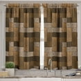 thumbnail image 2 of Ambesonne Chocolate Valance & Curtain, Wooden Parquet Motif, 55"x30", Beige Pale Brown, 2 of 7