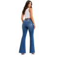 thumbnail image 7 of jelly jeans Womens High Rise Distressed Crop Stretch Denim Jeans Wide Leg Jeans, 7 of 7