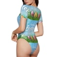 thumbnail image 3 of Easygdp Happy Easter Women's One-Piece Swimsuit Slim Fit Crew Neck Bodysuit Athletic Swimwear with Concealed Buckle - XX-Large, 3 of 9