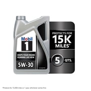 (4 pack) Mobil 1 Advanced Full Synthetic Motor Oil 5W-30, 5 Quart